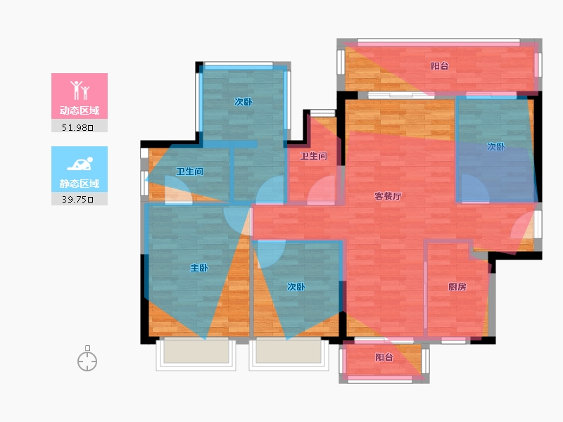 广西壮族自治区-南宁市-江南中心润泽园-89.89-户型库-动静分区