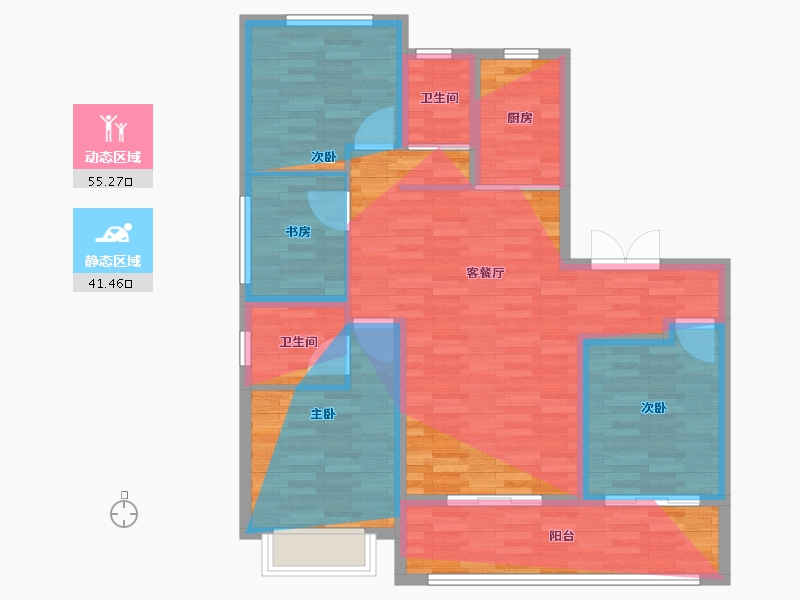 山西省-运城市-西建·天茂长郡-98.52-户型库-动静分区