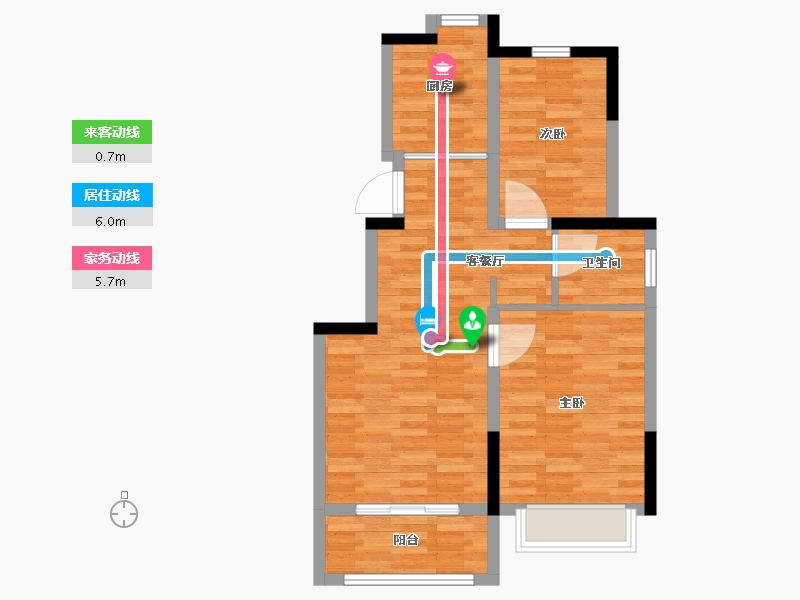 浙江省-绍兴市-御江府-64.00-户型库-动静线