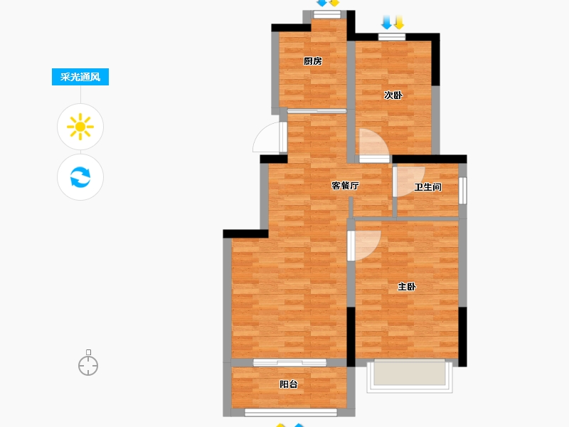 浙江省-绍兴市-御江府-64.00-户型库-采光通风