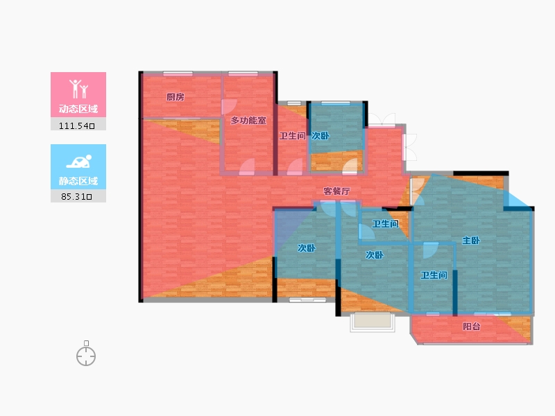 江苏省-盐城市-悦达悦珑湾·铂府-204.46-户型库-动静分区