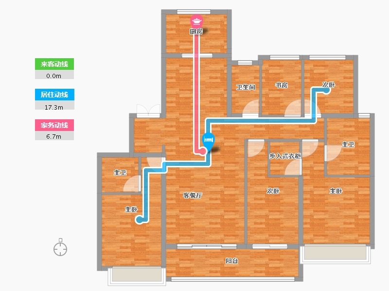 浙江省-杭州市-滨江·芳翠锦绣府-157.45-户型库-动静线