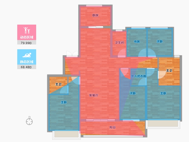 浙江省-杭州市-滨江·芳翠锦绣府-157.45-户型库-动静分区