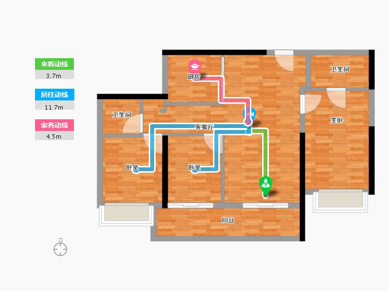 福建省-漳州市-建发西湖望月-84.00-户型库-动静线