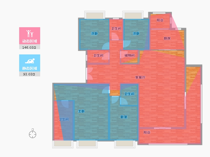 湖南省-长沙市-旭辉铂悦湘江-260.00-户型库-动静分区