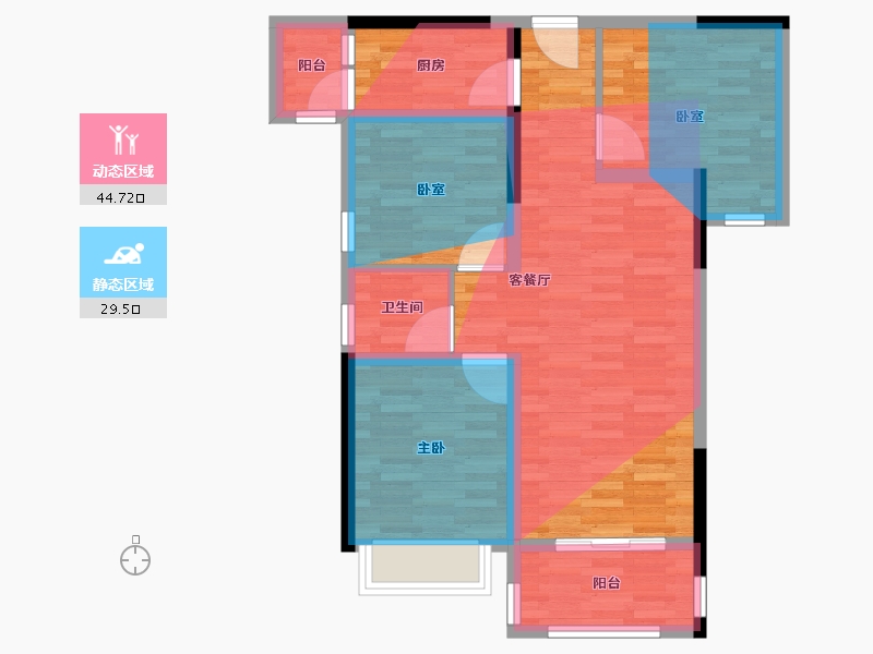 湖北省-十堰市-德正大厦-81.29-户型库-动静分区