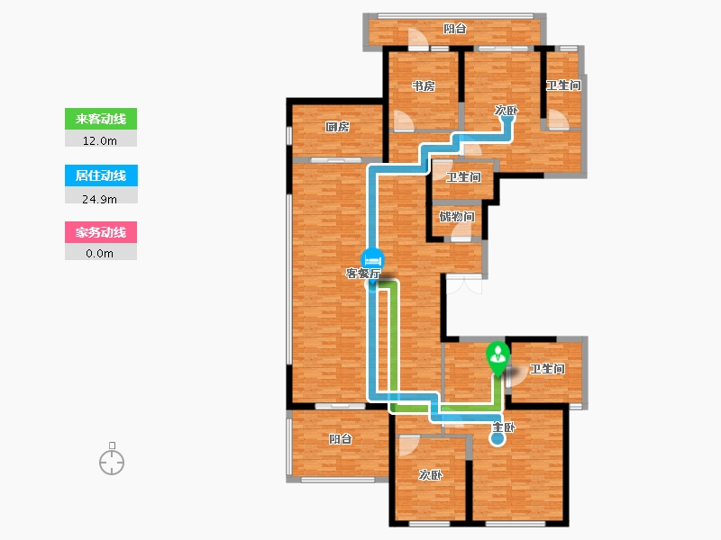 河南省-郑州市-万科·古翠隐秀-193.21-户型库-动静线