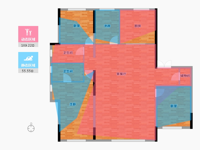 黑龙江省-哈尔滨市-汀澜湾-169.29-户型库-动静分区