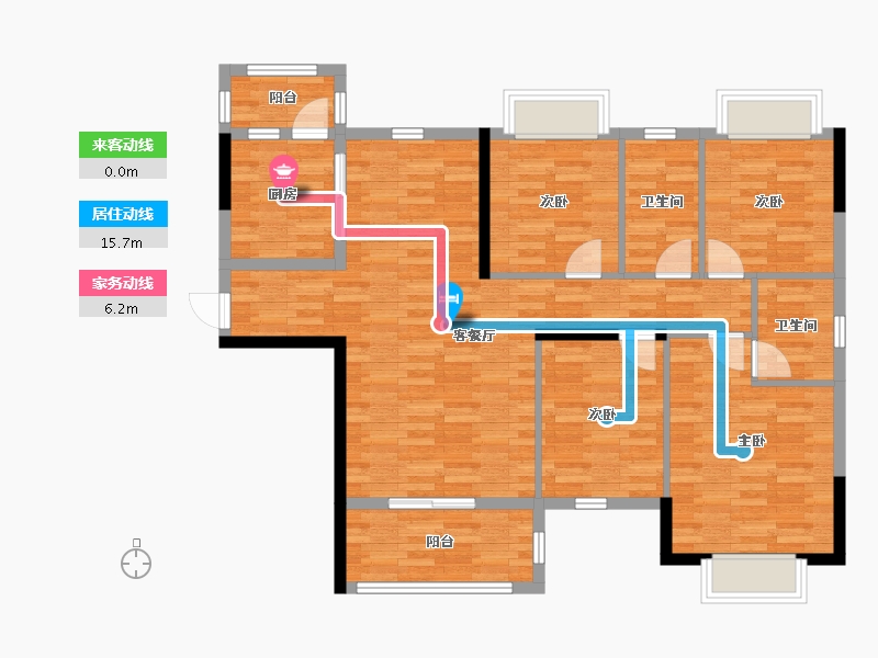 湖南省-长沙市-梅溪盛荟-106.57-户型库-动静线