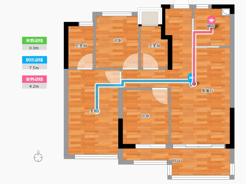 福建省-厦门市-建发鲤悦-76.94-户型库-动静线