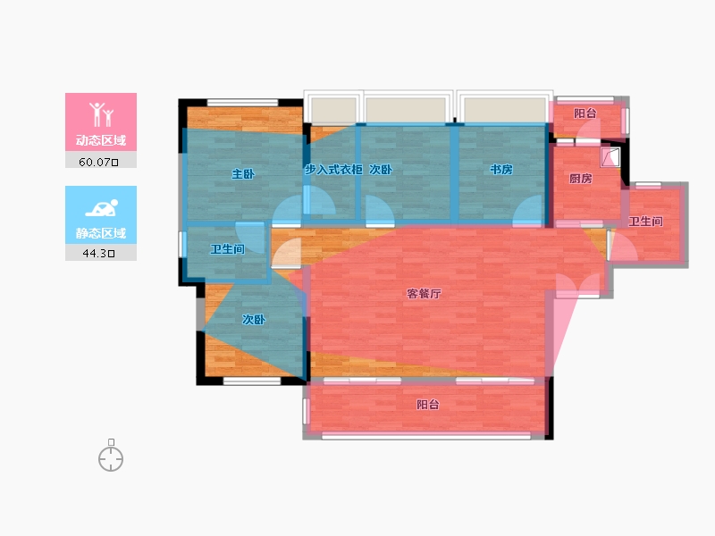 四川省-成都市-华兴滨江锦宸-105.94-户型库-动静分区