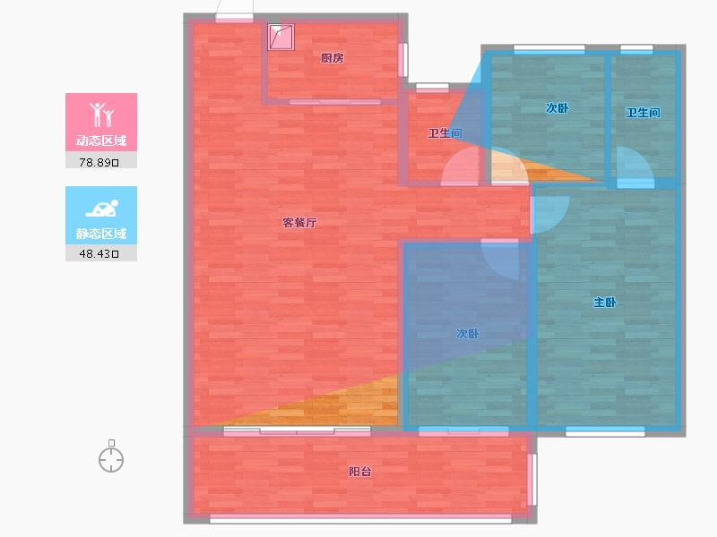 陕西省-西安市-中国铁建·轨交·秦风雅颂-111.58-户型库-动静分区