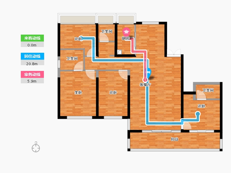 河南省-新乡市-新投富美云墅-134.40-户型库-动静线