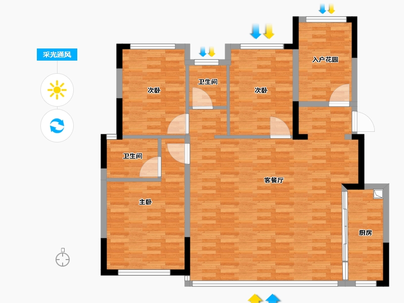 四川省-成都市-宇新华樾府-101.41-户型库-采光通风