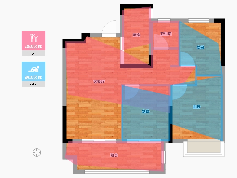 江西省-赣州市-中海左岸馥园-78.40-户型库-动静分区