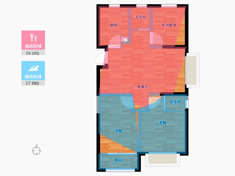 山西省-太原市-万星四合苑-64.70-户型库-动静分区