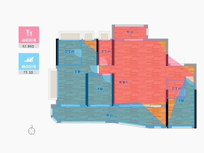 海南省-三亚市-保利海晏-130.06-户型库-动静分区