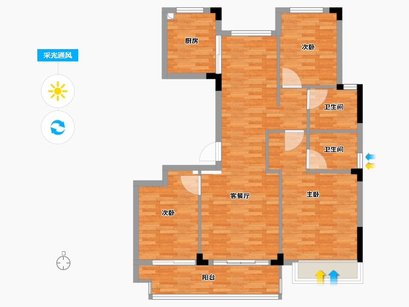 浙江省-台州市-文德上院-91.56-户型库-采光通风