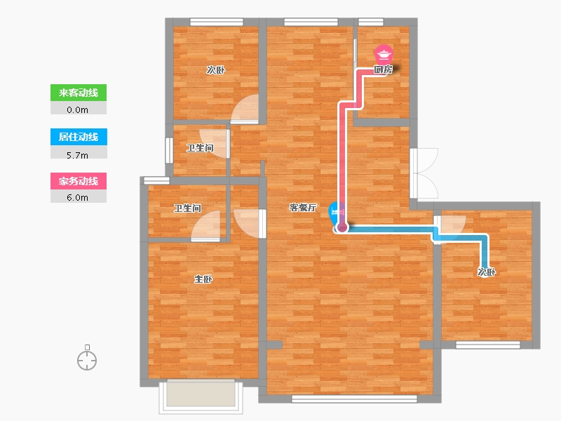 河北省-邢台市-海棠云颂-96.32-户型库-动静线