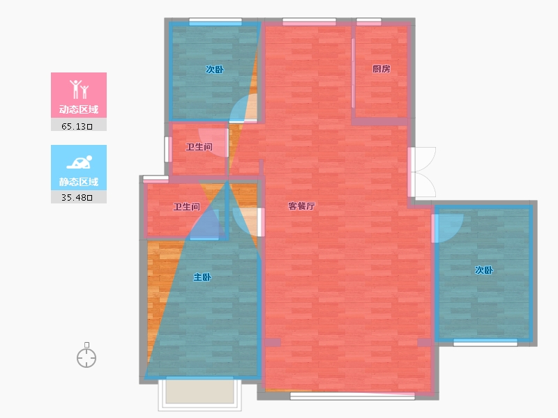 河北省-邢台市-海棠云颂-96.32-户型库-动静分区