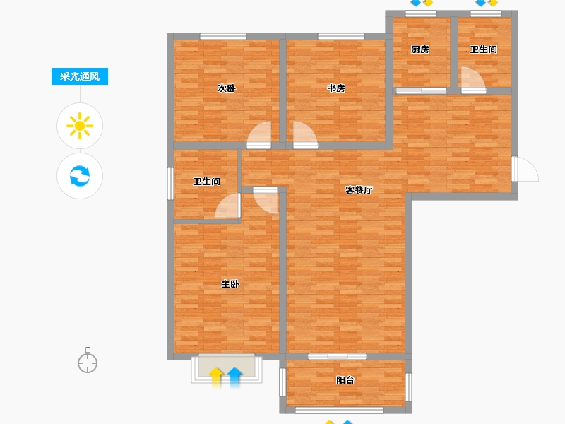 河南省-商丘市-阳光翠庭-120.00-户型库-采光通风
