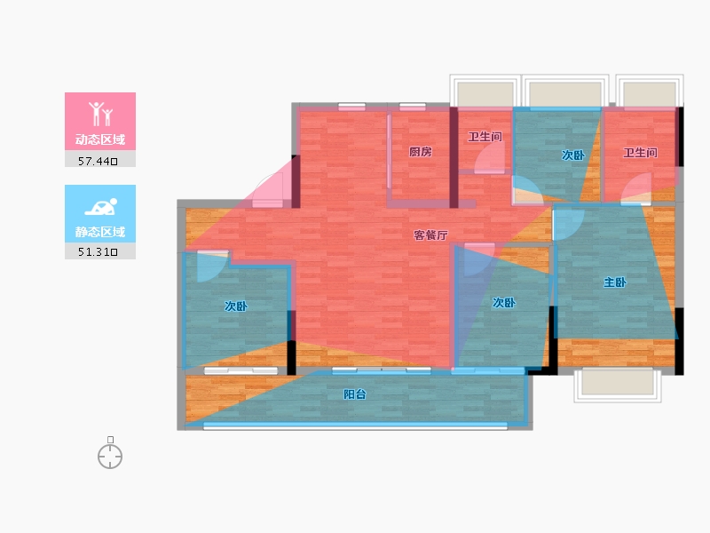 江苏省-镇江市-建华·玖珑樾-112.00-户型库-动静分区