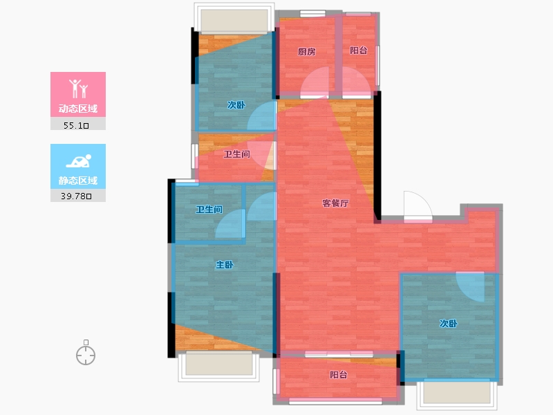 福建省-泉州市-书香悦璟-95.20-户型库-动静分区