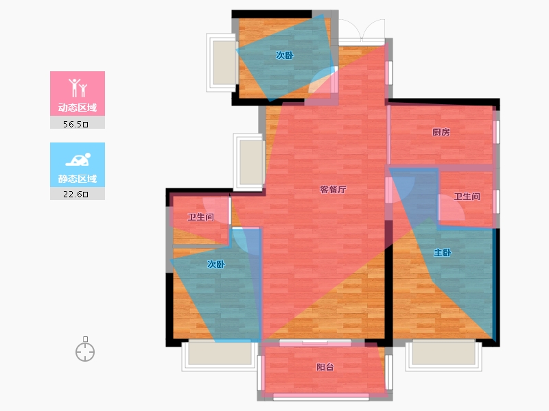 湖南省-永州市-崇德华府-97.44-户型库-动静分区