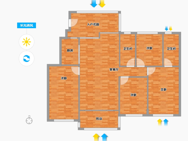 广东省-惠州市-星河丹堤(G区)-126.80-户型库-采光通风