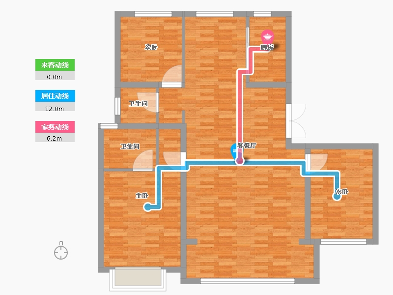 河北省-邢台市-海棠云颂-104.23-户型库-动静线