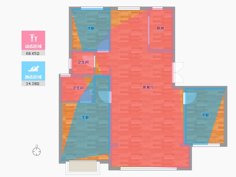 河北省-邢台市-海棠云颂-104.23-户型库-动静分区