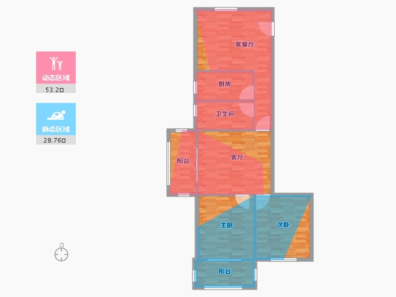 上海-上海市-顺达公寓-87.00-户型库-动静分区