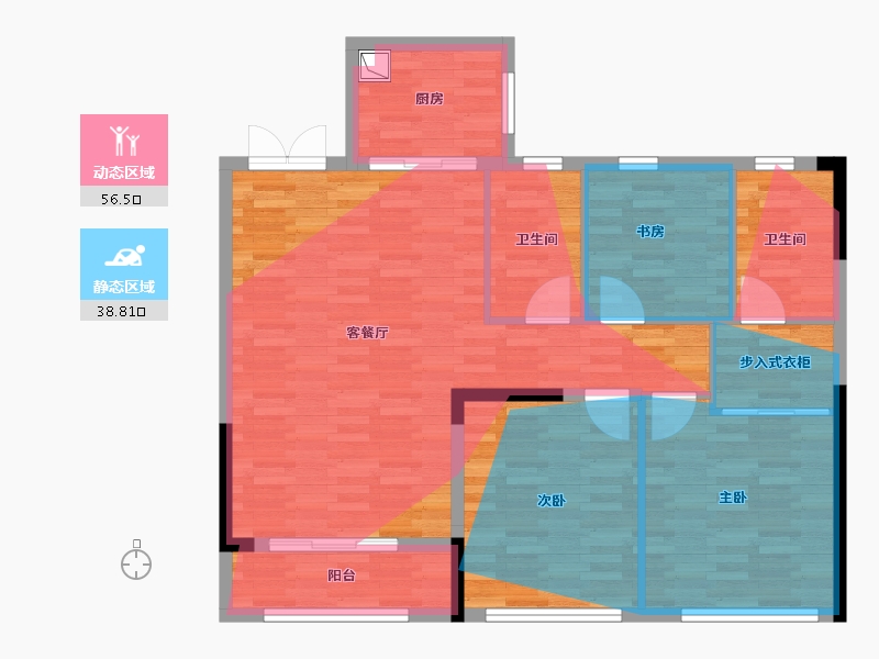 浙江省-杭州市-华润置地亚奥城小区-100.00-户型库-动静分区