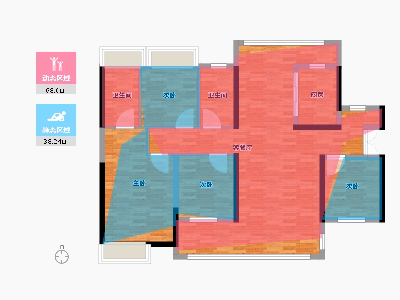 湖南省-郴州市-湖南建工北湖名著-126.00-户型库-动静分区