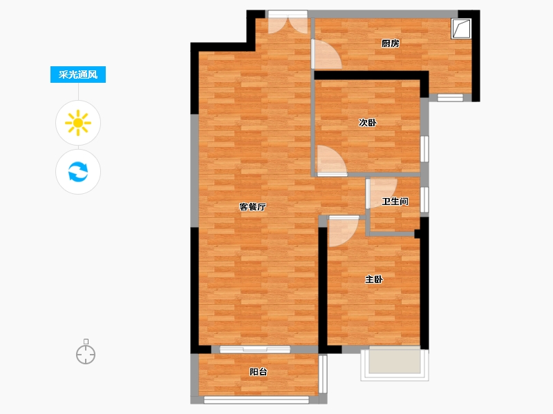 湖北省-宜昌市-CBD中央御府三期-78.50-户型库-采光通风