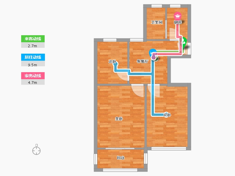 浙江省-杭州市-翠苑四区东区-66.00-户型库-动静线