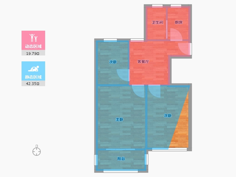 浙江省-杭州市-翠苑四区东区-66.00-户型库-动静分区