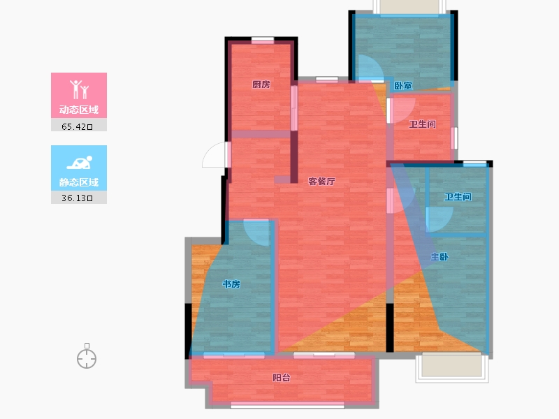 江苏省-宿迁市-新城云昱江山-99.90-户型库-动静分区