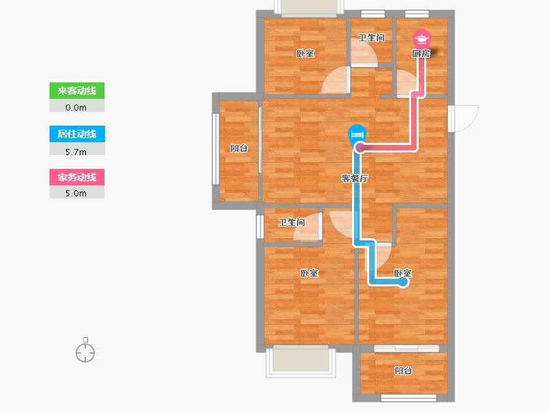 福建省-宁德市-金禾五福雅居-71.02-户型库-动静线