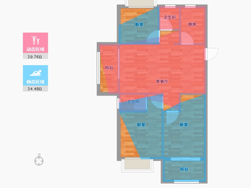 福建省-宁德市-金禾五福雅居-71.02-户型库-动静分区