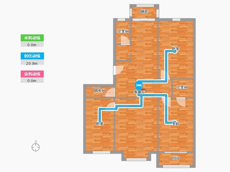 天津-天津市-港星里福星苑-90.00-户型库-动静线