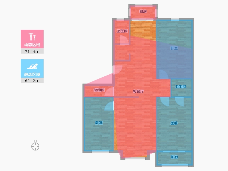 天津-天津市-港星里福星苑-90.00-户型库-动静分区