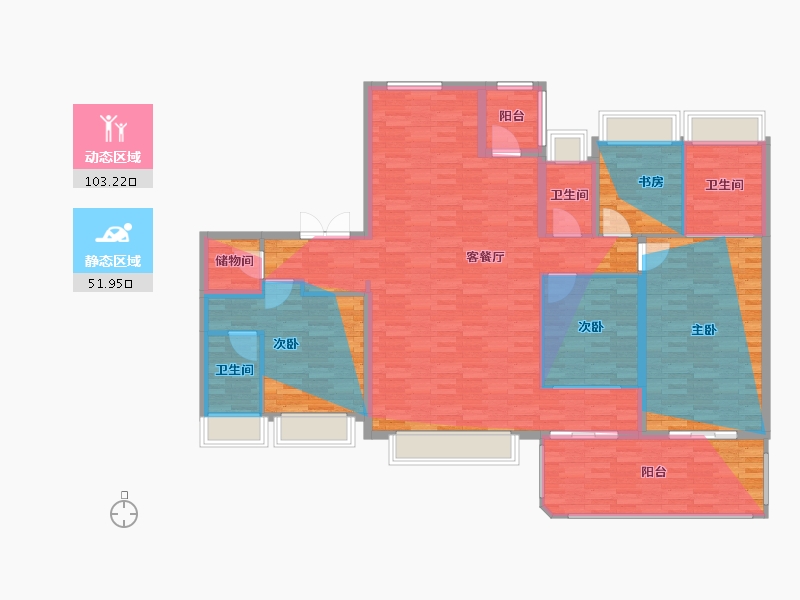 江苏省-南京市-中海·江南玖序-160.00-户型库-动静分区