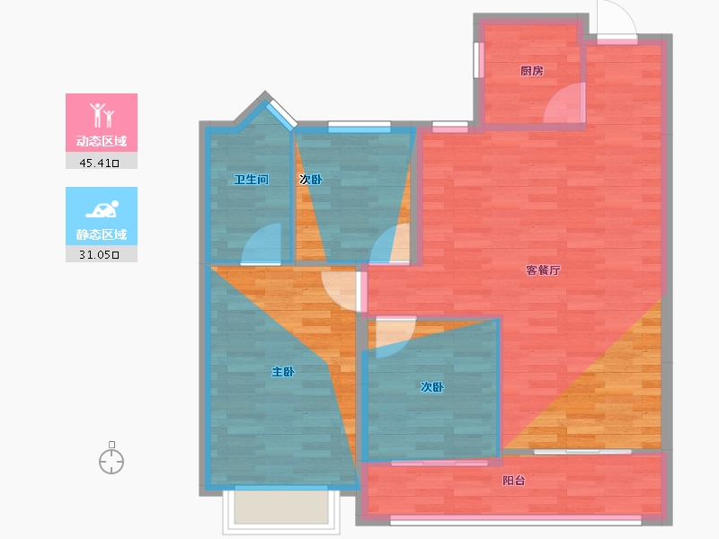 浙江省-丽水市-交投绿城·江上春风-83.11-户型库-动静分区