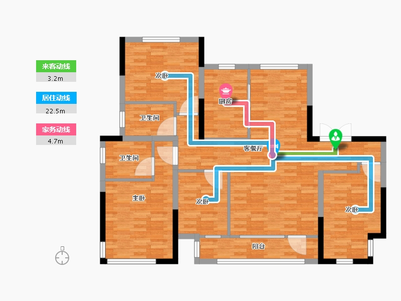 宁夏回族自治区-银川市-新思路·砚玺台-104.25-户型库-动静线