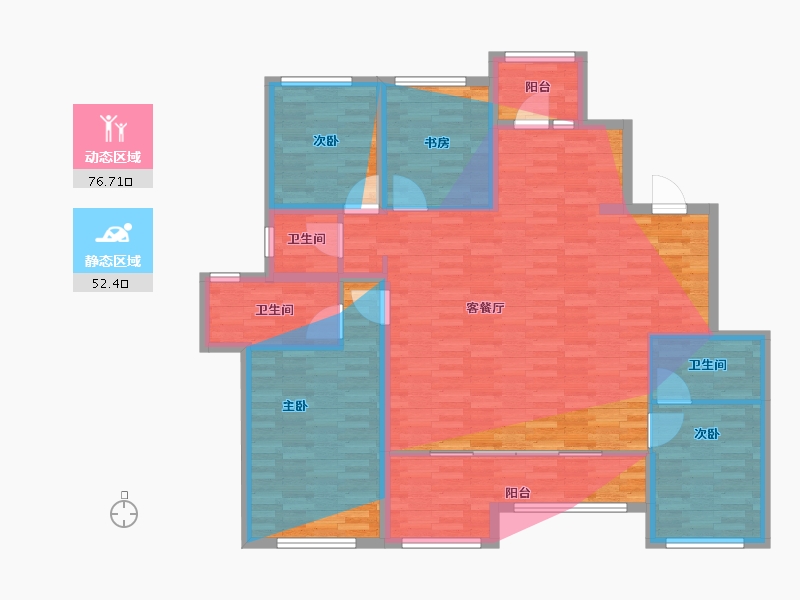 四川省-成都市-龙湖观萃-127.27-户型库-动静分区