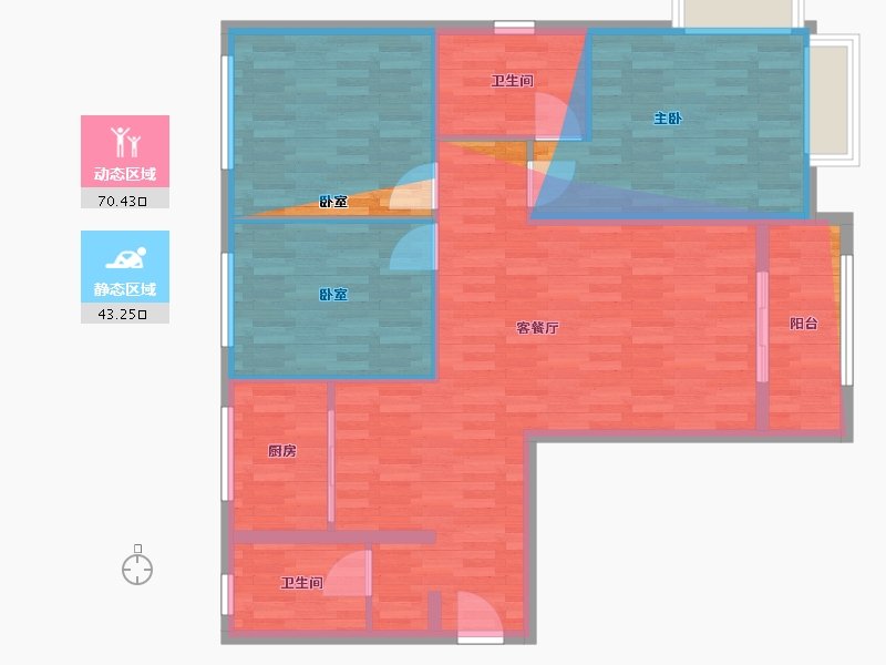 山东省-济南市-贤文回迁-104.00-户型库-动静分区