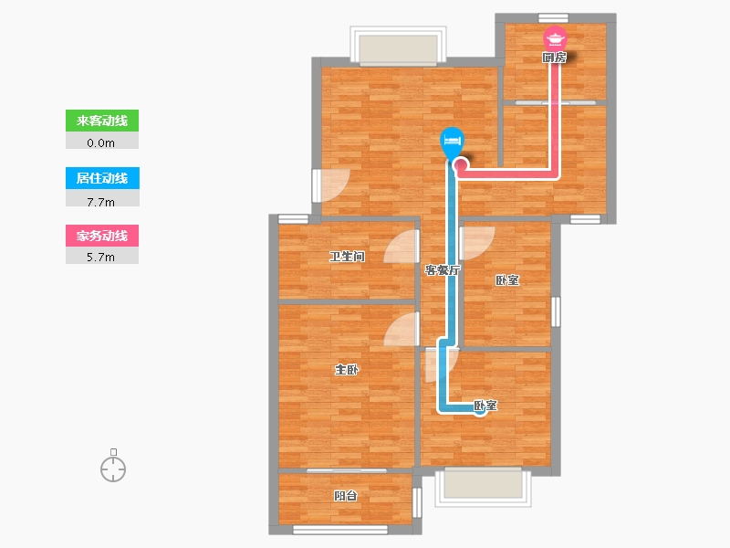 浙江省-杭州市-铭雅苑东区-84.00-户型库-动静线