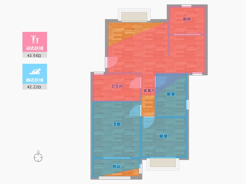 浙江省-杭州市-铭雅苑东区-84.00-户型库-动静分区