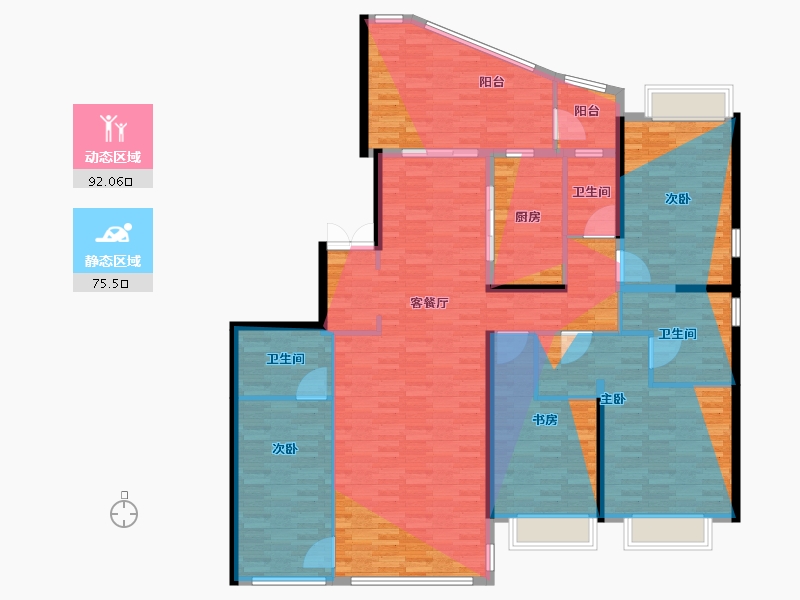 湖南省-长沙市-青云上府-174.23-户型库-动静分区